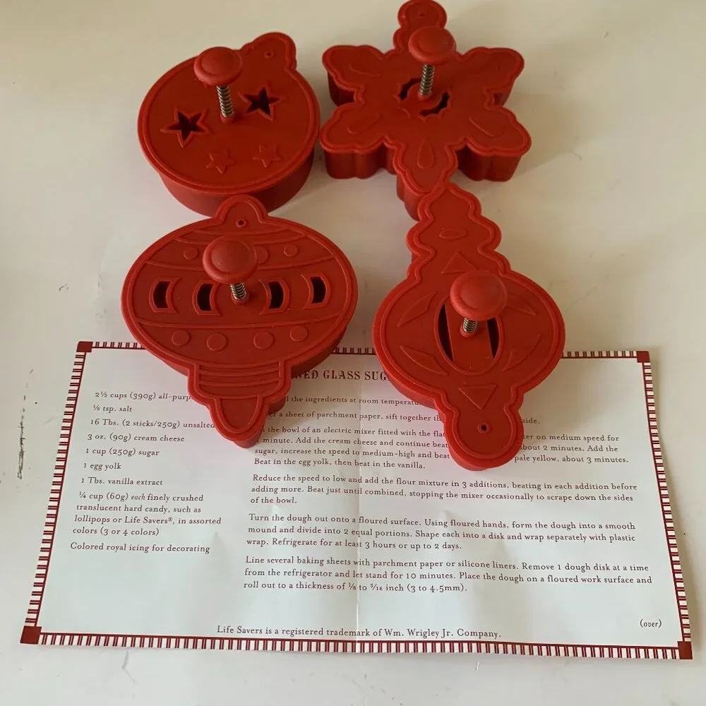 Williams Sonoma Stained Glass Cookie Cutters, Set Of 4 Christmas Holiday